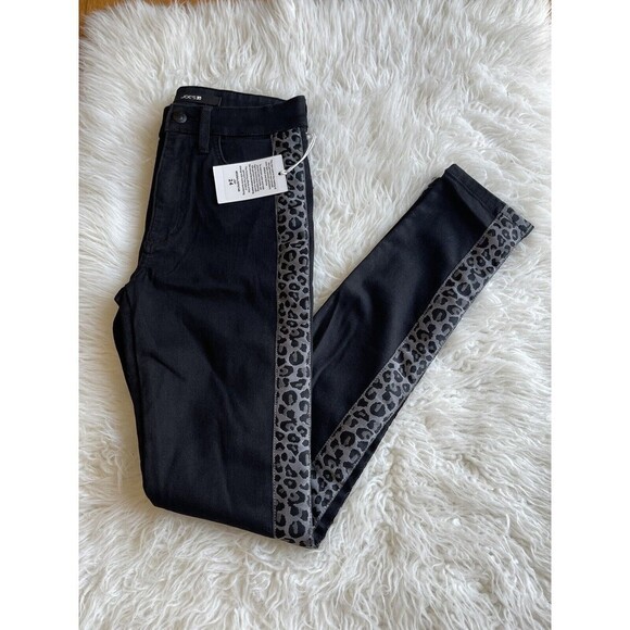JOES JEANS Size 24 Charlie Black Cheetah Flawless High Rise Waist Skinny NWT - Picture 2 of 10